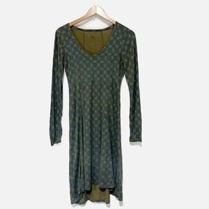 Horny Toad Women's Dress Blue and Green Print Toad & Co Long Sleeve Size Small